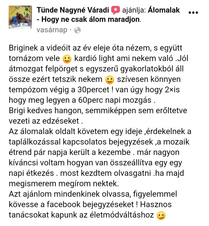 tünde visszajelzése