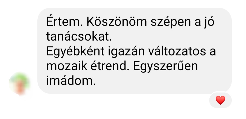 mozaik étrend visszajelzés