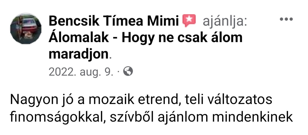 timi mozaik étrend visszajelzése