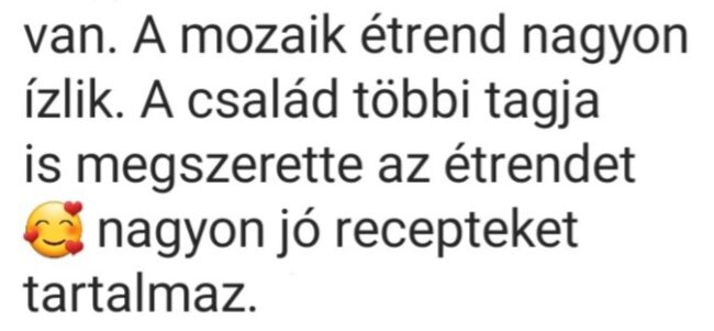 mozaik étrend vélemény