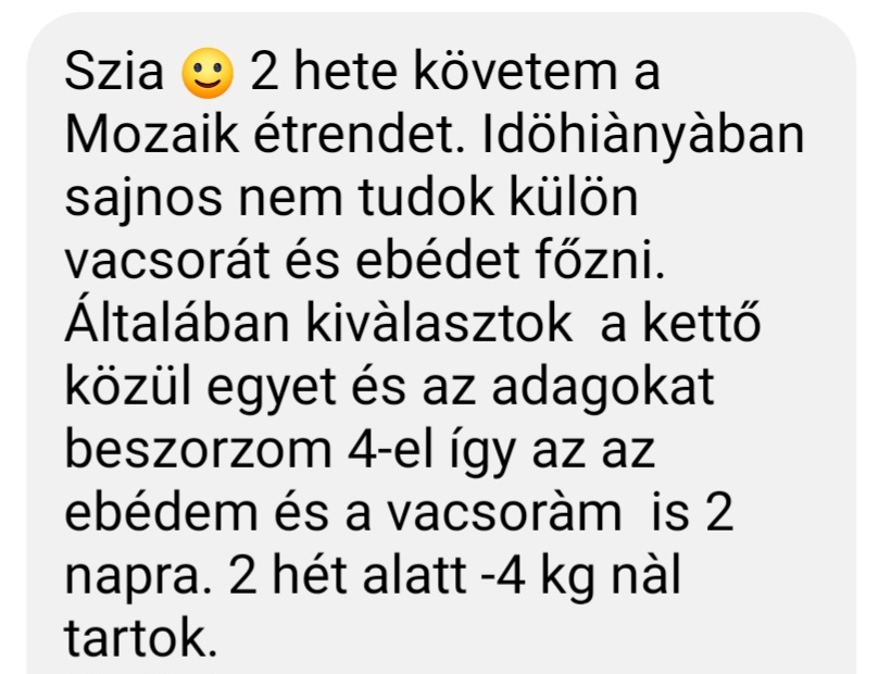 mozaik étrend visszajelzés